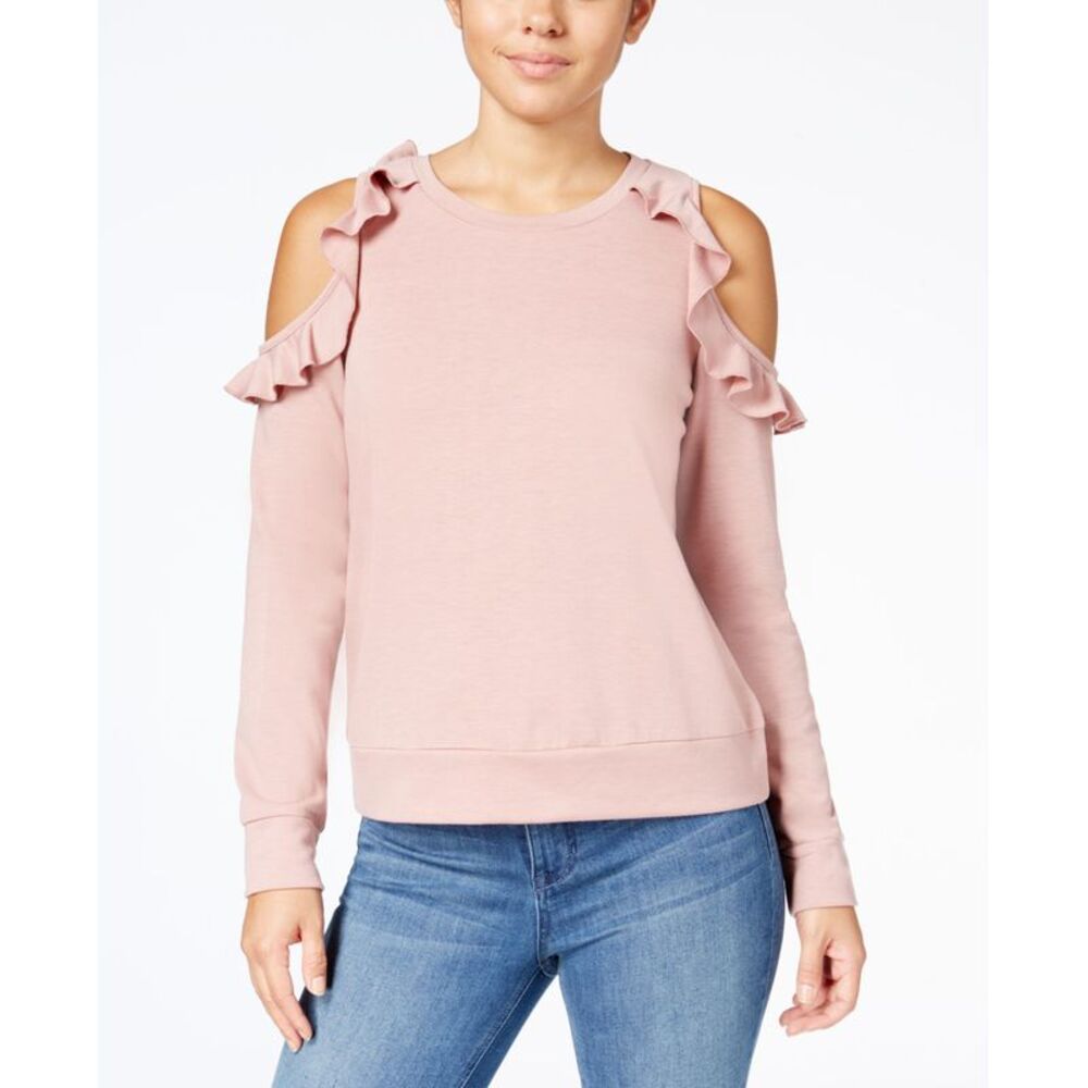 Self E Juniors Cold Shoulder Sweatshirt
